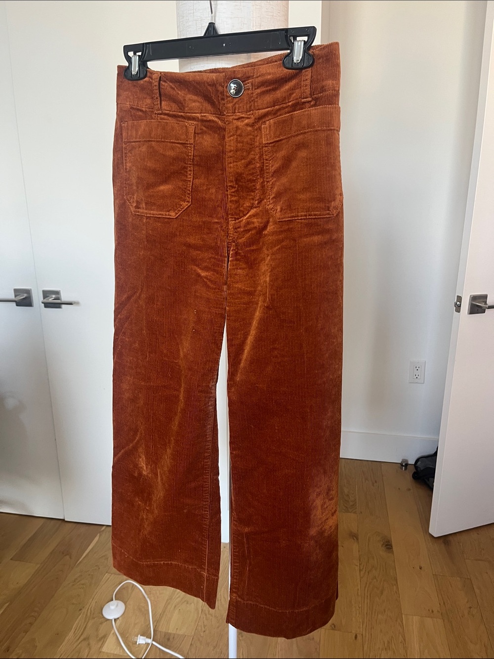 Anthropologie Colette Wide-Leg Corduroy Pants in Rust